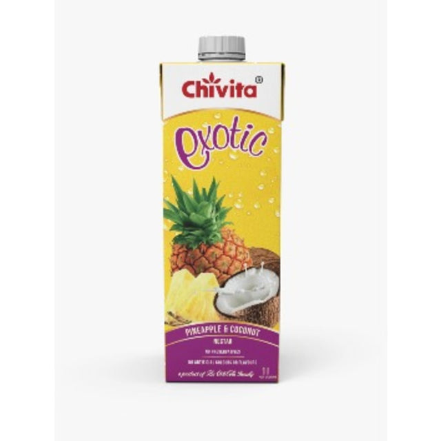 Chivita Exotic Pineapple & Coconut Juice – Refreshing Tropical Blend with No Added Preservatives – 1 L