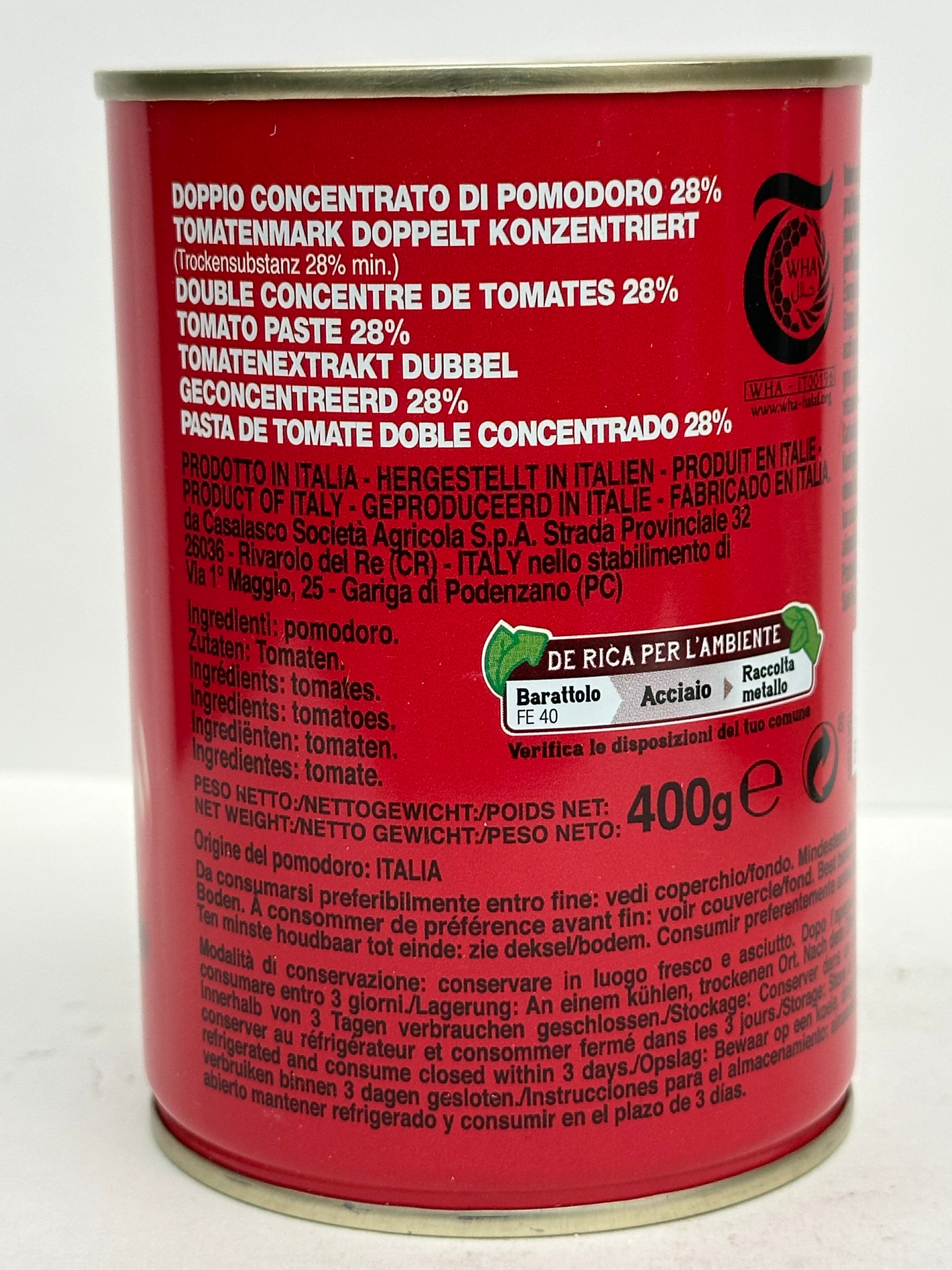 De Rica Tomato Paste – Rich, Premium Italian Roma Tomato Paste for Soups, Sauces & Stews – 400 g Tin